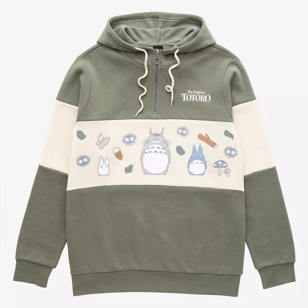 Studio Ghibli My Neighbor Totoro Forest Sprites Panel Hoodie size Large